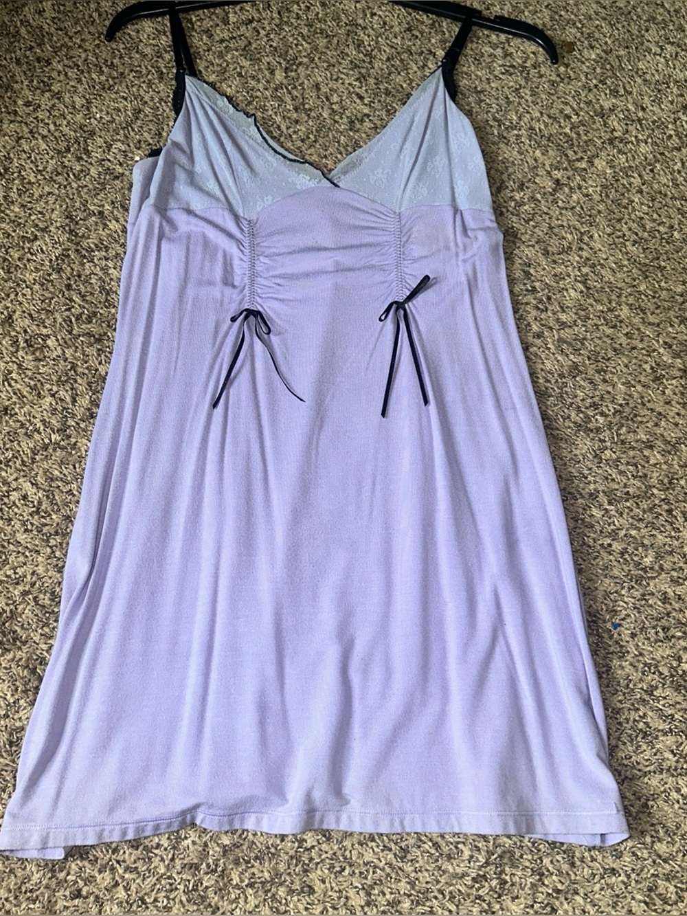 Victoria's Secret Lavender & Black Slip Chemise